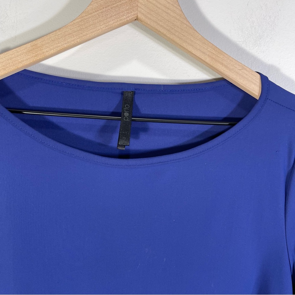 Porto Women's Asymmetrical Top Size 2 Color Blue - Picture 3 of 12